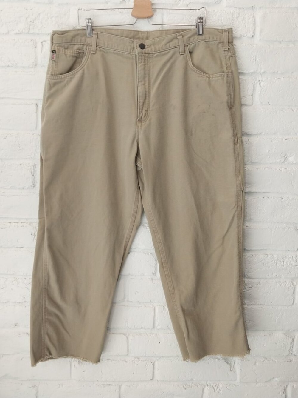 Carhartt FR Pants Mens 40x27 (tag 42x30) Beige Khaki Tan Original Fit  Workwear
